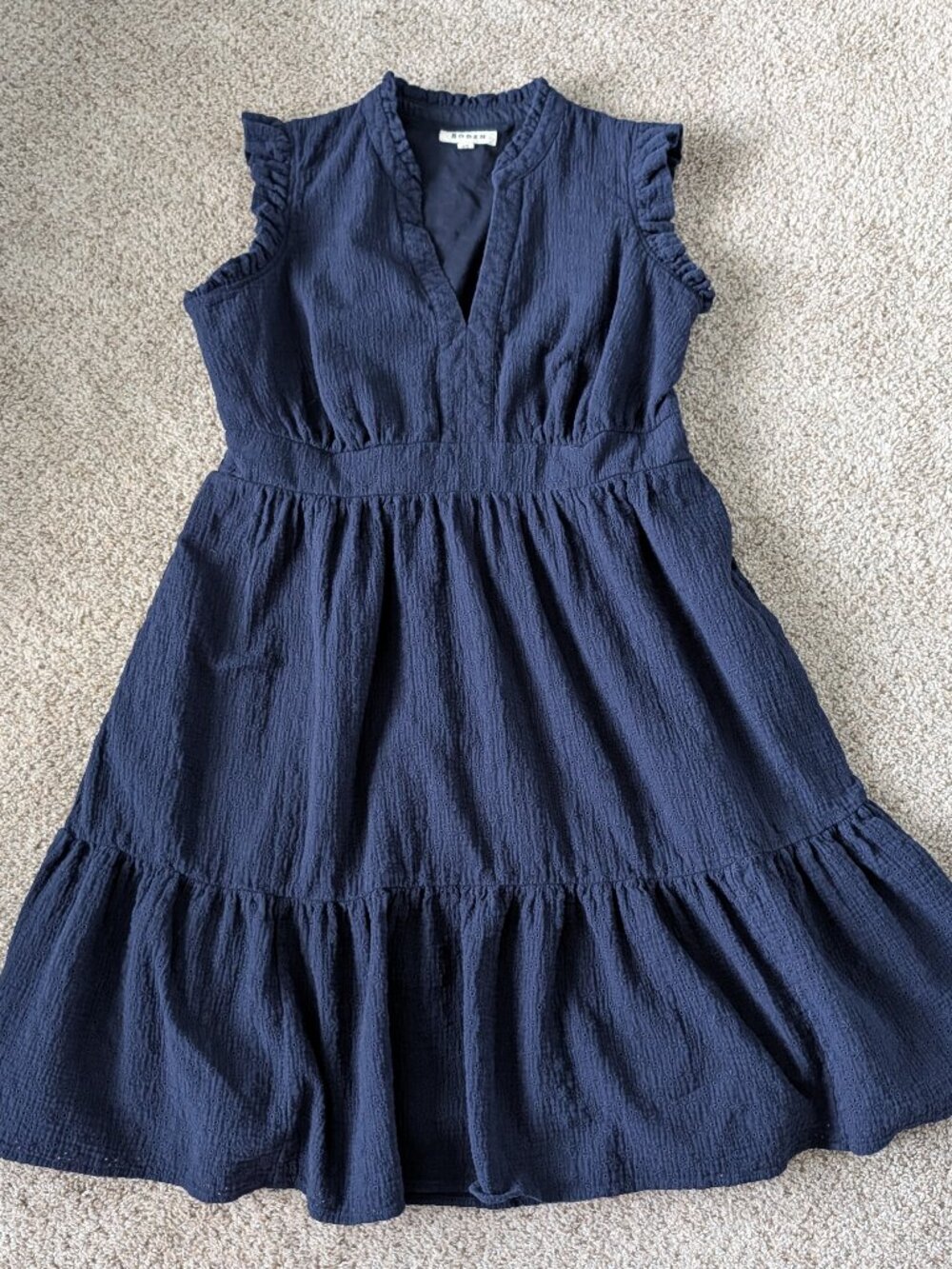 EUC navy eyelet double cloth Wren shirtdress from Boden, US size 16/18 L (Tall)